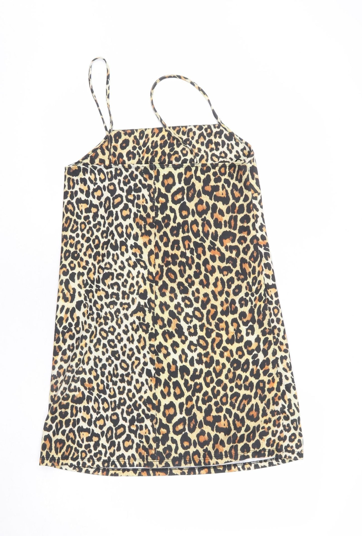 Zara Womens Multicoloured Animal Print Polyester A-Line Size S Square Neck Pullover - Leopard Print