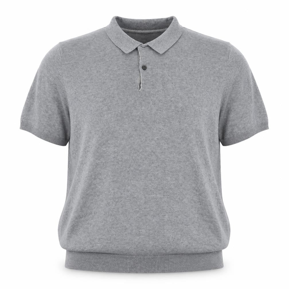 Marks & Spencer Mens Grey Collared Cotton Pullover Jumper Size XL Short Sleeve