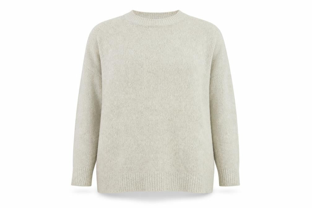 Bershka Womens Beige Mock Neck Acrylic Pullover Jumper Size M
