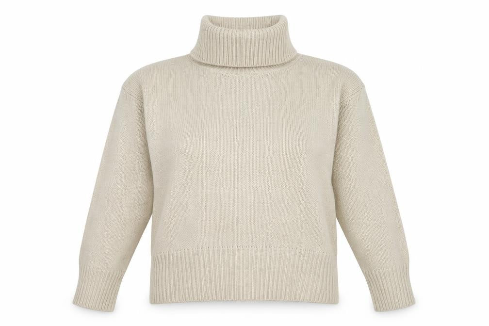 Only Womens Beige Roll Neck Acrylic Pullover Jumper Size M