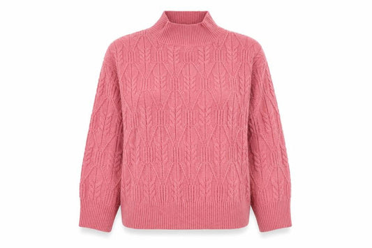 Warehouse Womens Pink High Neck Polyester Pullover Jumper Size M