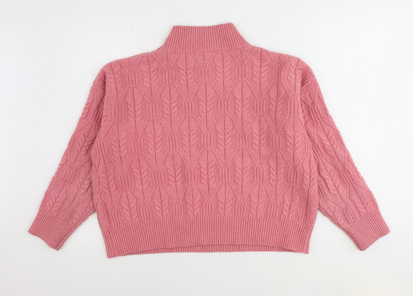 Warehouse Womens Pink High Neck Polyester Pullover Jumper Size M