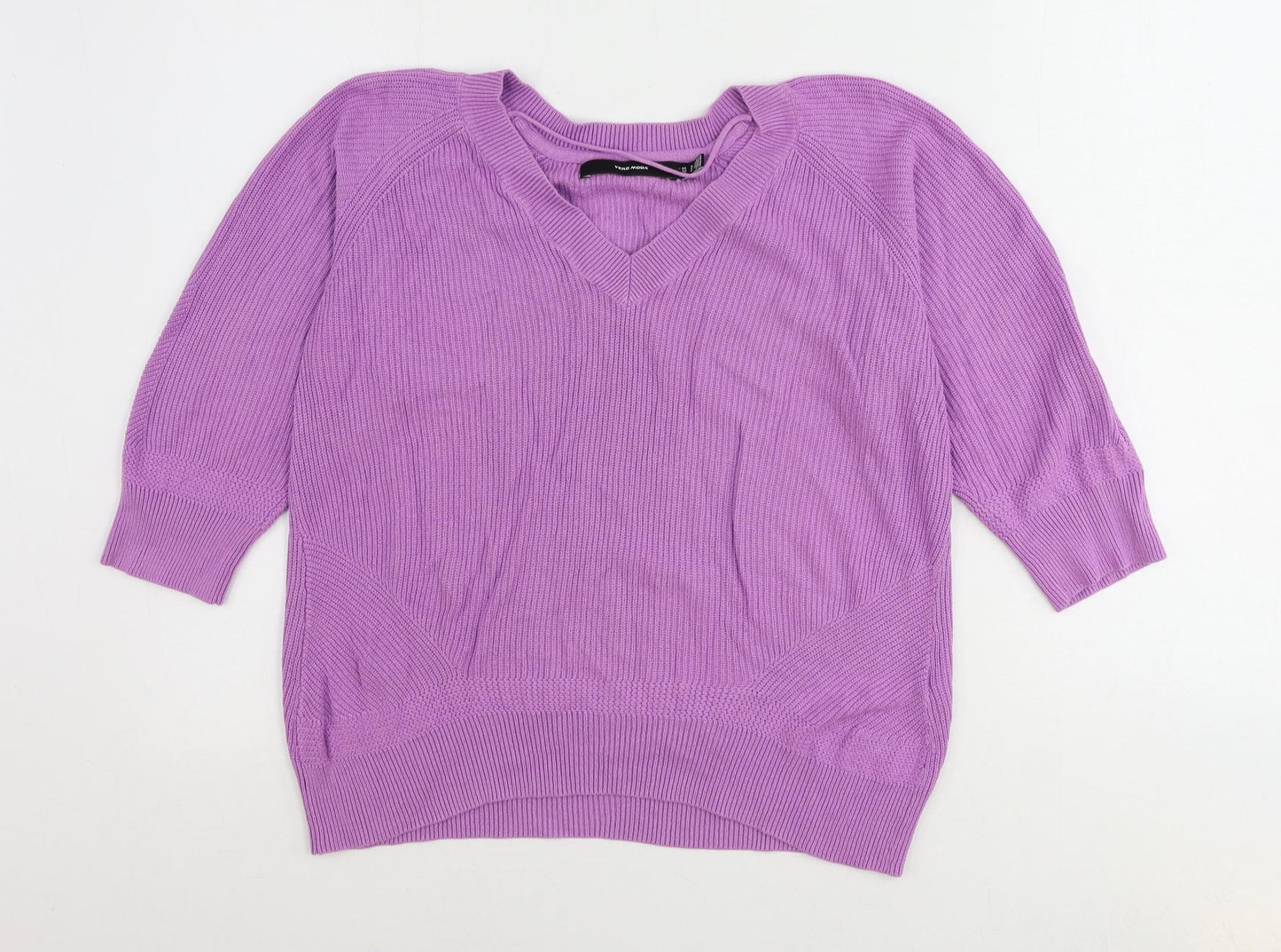 VERO MODA Womens Purple Round Neck Viscose Pullover Jumper Size M