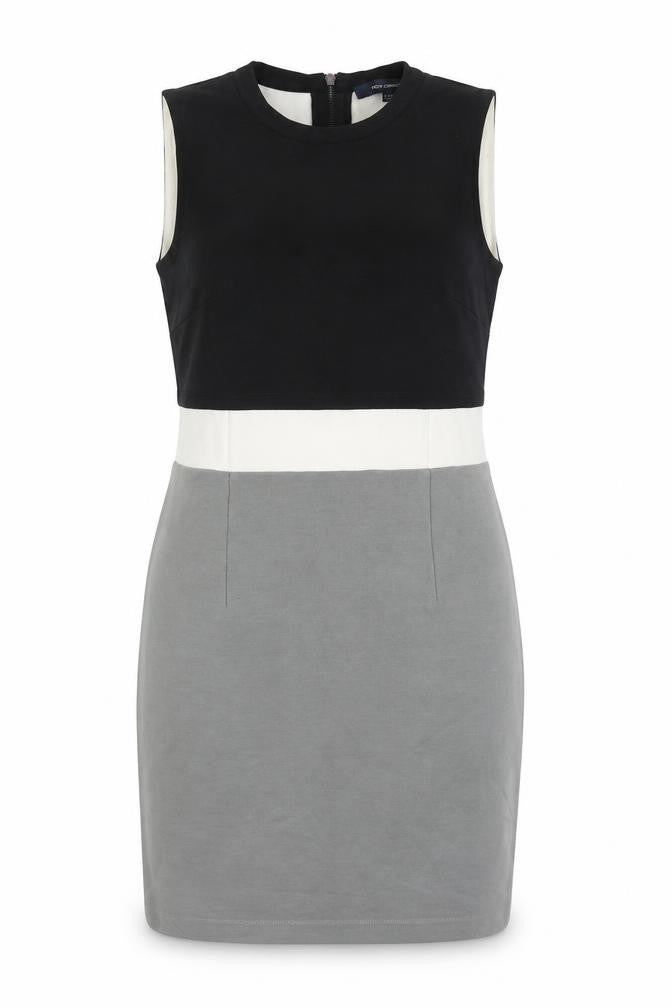 French Connection Womens Grey Viscose Shift Size 8 Round Neck Zip
