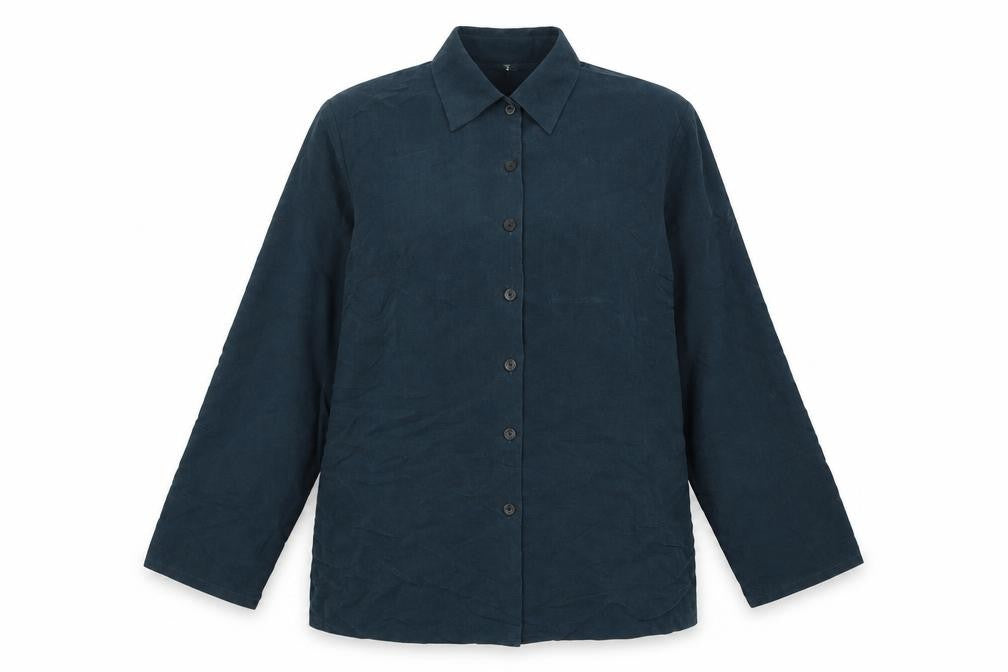 Hollywood Womens Blue Polyester Basic Button-Up Size 18 Collared