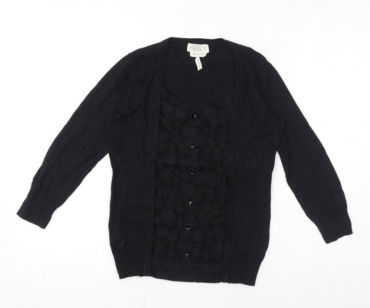 NEXT Womens Black Cotton Basic Blouse Size 8 Round Neck - Twin Set