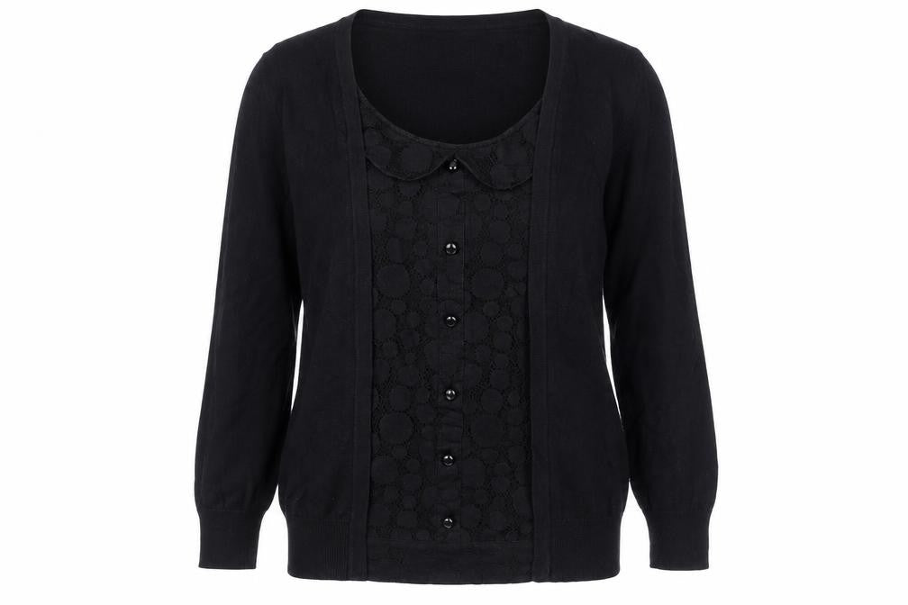 NEXT Womens Black Cotton Basic Blouse Size 8 Round Neck - Twin Set