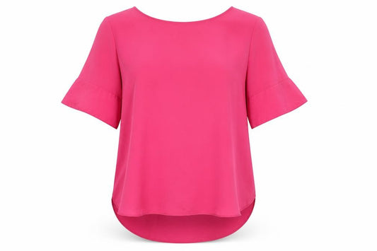 NEXT Womens Pink Polyester Basic Blouse Size 14 Round Neck