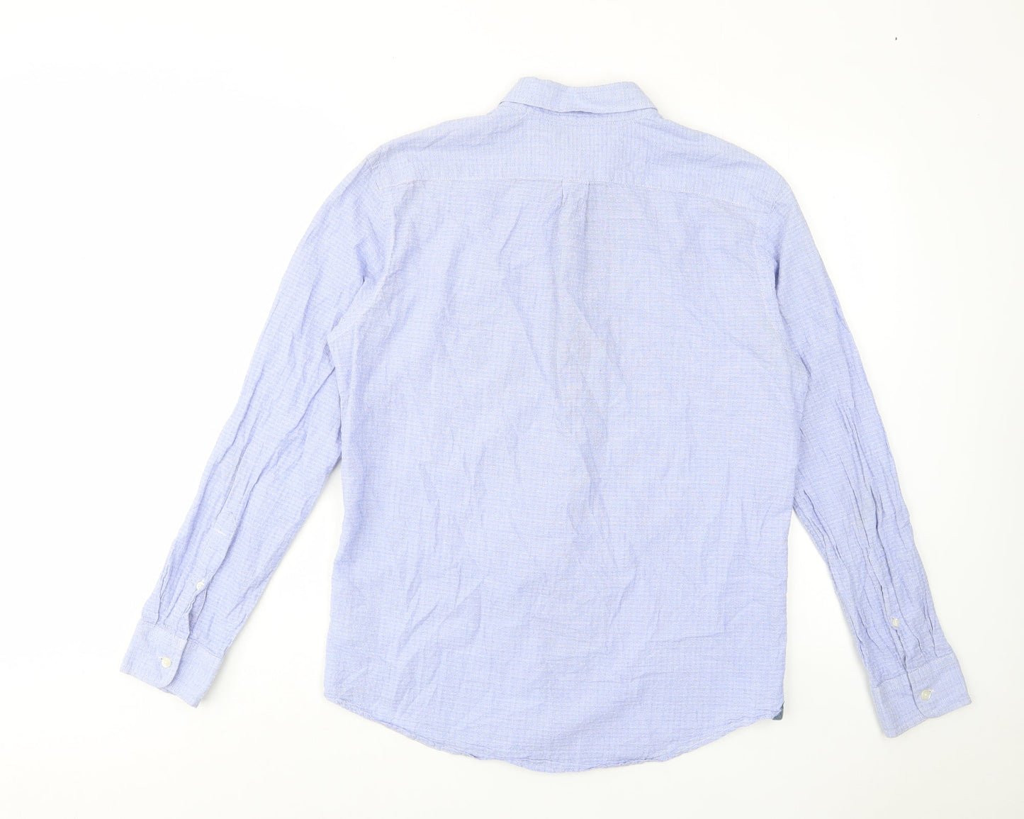 Gap Mens Blue Cotton Button-Up Size M Collared Button - Pocket