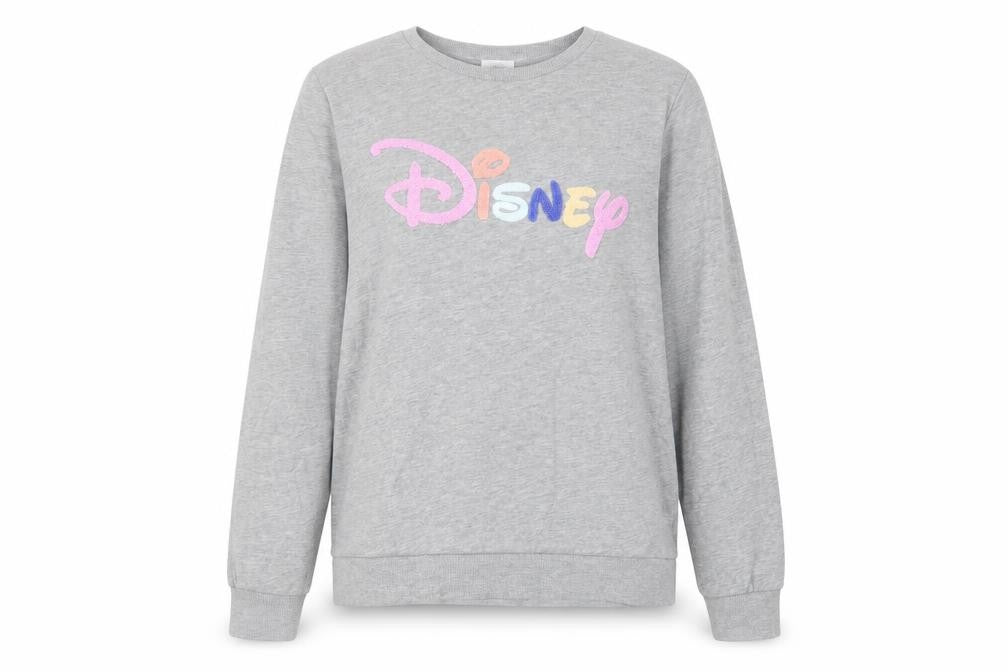 Disney Womens Grey Cotton Pullover Sweatshirt Size L Pullover - Embroided
