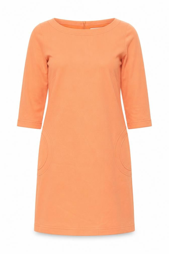 Goat Womens Orange Polyester Shift Size 10 Boat Neck Zip - Pockets