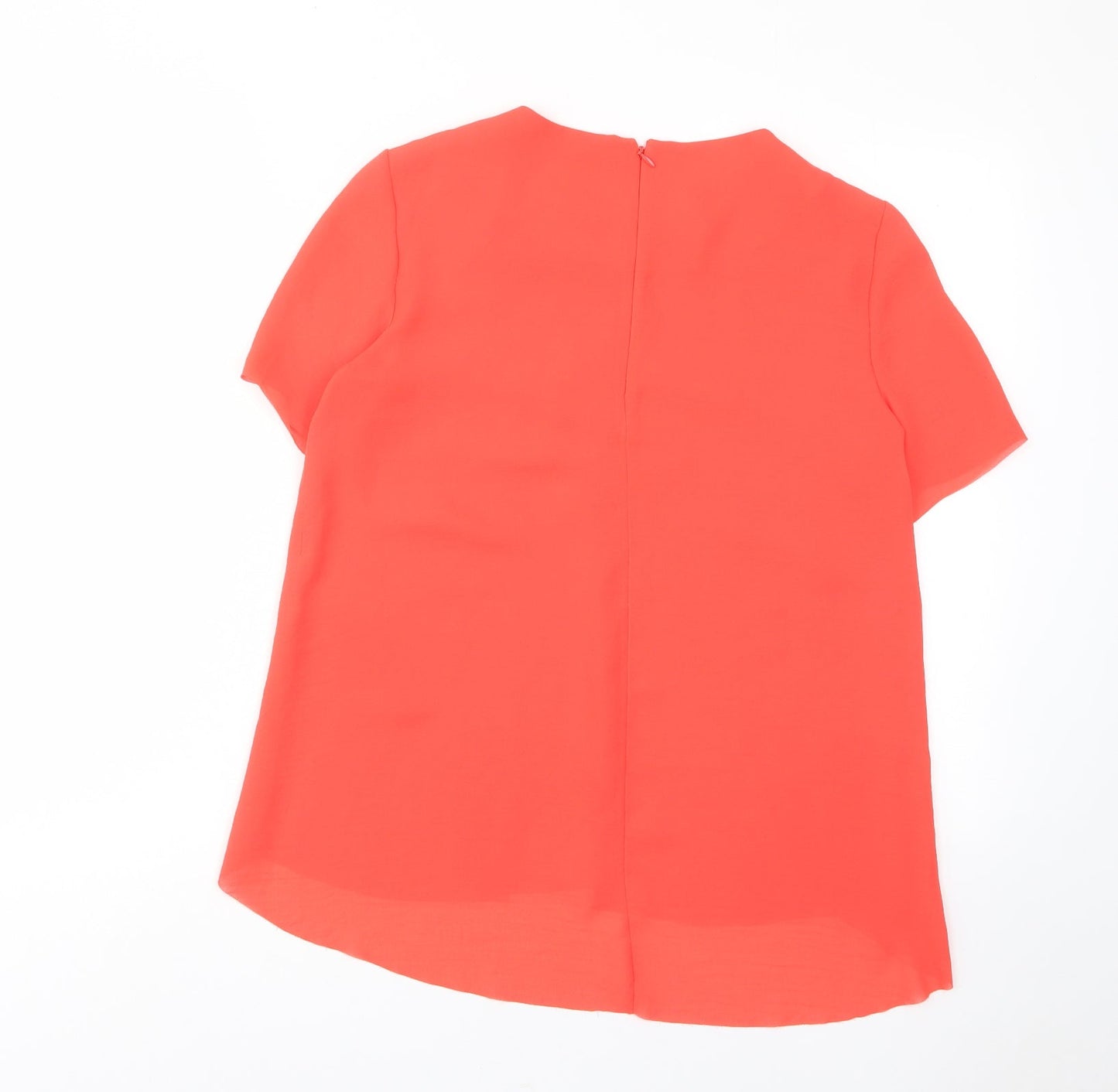 COS Womens Red Polyester Basic T-Shirt Size 6 Crew Neck - Layered
