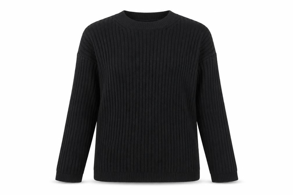 Marks & Spencer Womens Black Crew Neck Polyester Pullover Jumper Size XS - Stretch
