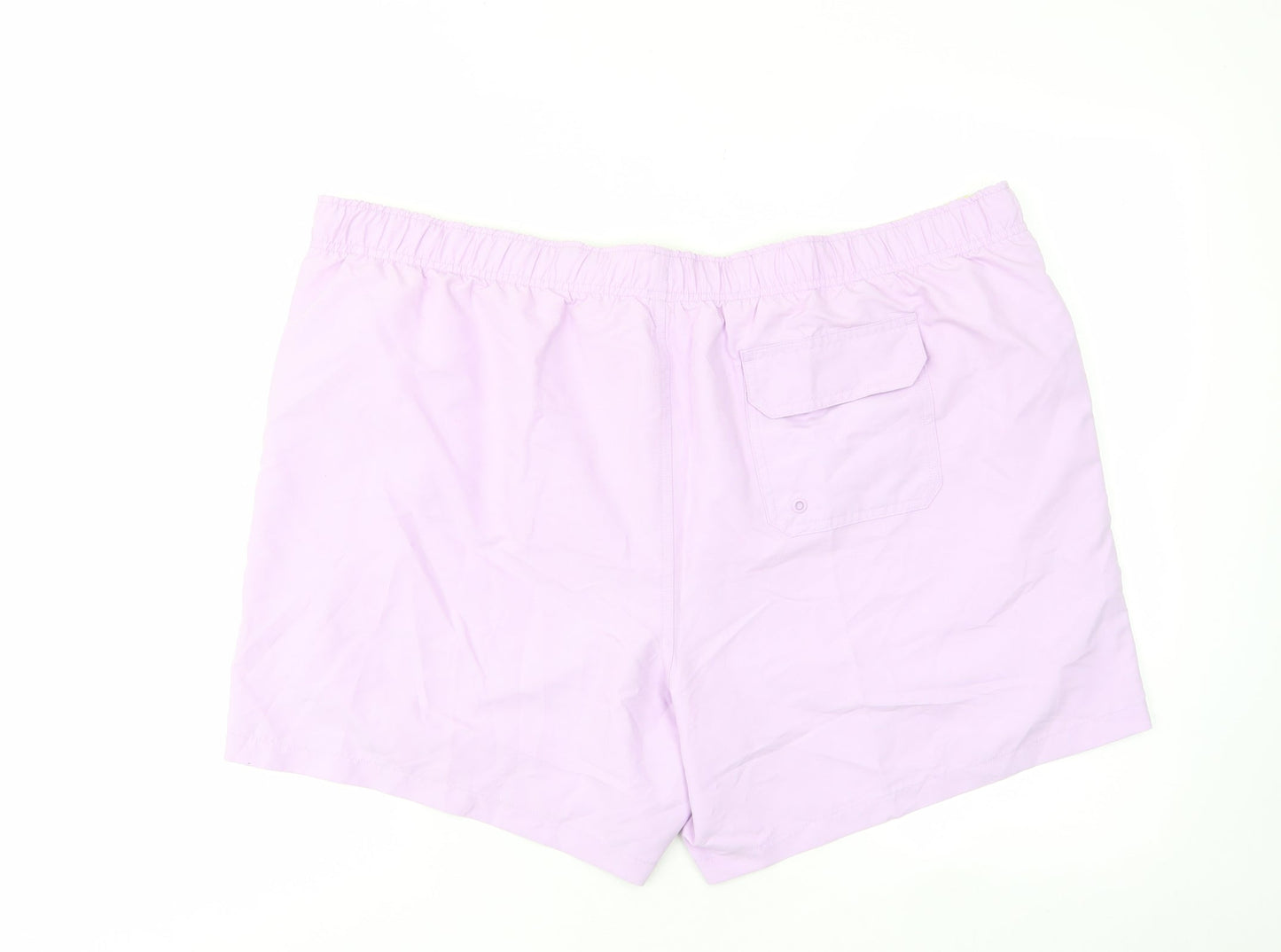 Marks and Spencer Mens Purple Polyester Bermuda Shorts Size 3XL L7 in Regular Drawstring - Swim shorts, Pockets, Elastic Waist