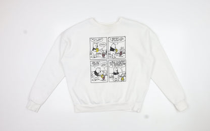 Preloved Disney Womens White Round Neck Polyester Pullover Jumper Size M - Winnie the Pooh - Front