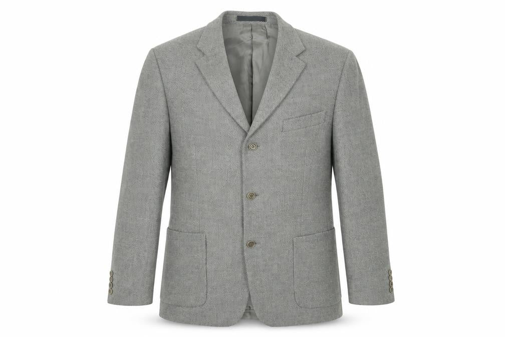 St Michael Mens Grey Wool Jacket Suit Jacket Size M Regular - Vintage