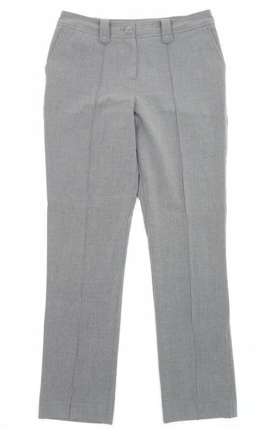 Epilogue Womens Grey Polyester Trousers Size 10 L30 in Regular Zip