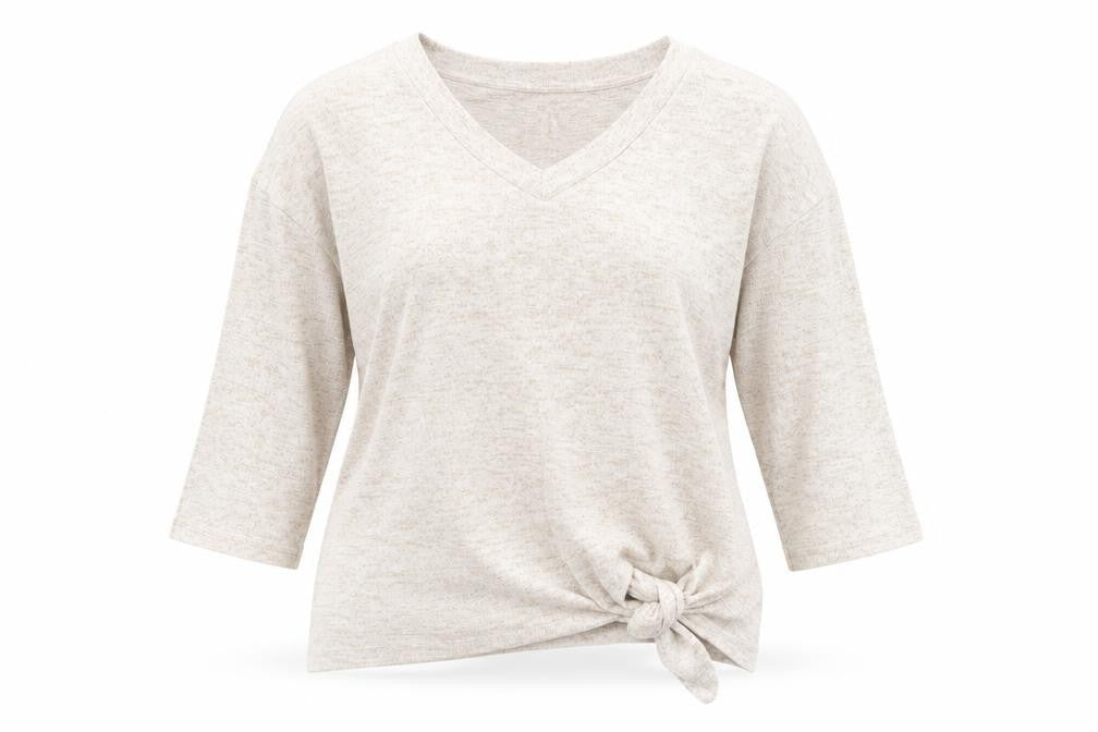 River Island Womens Beige V-Neck Polyester Pullover Jumper Size S