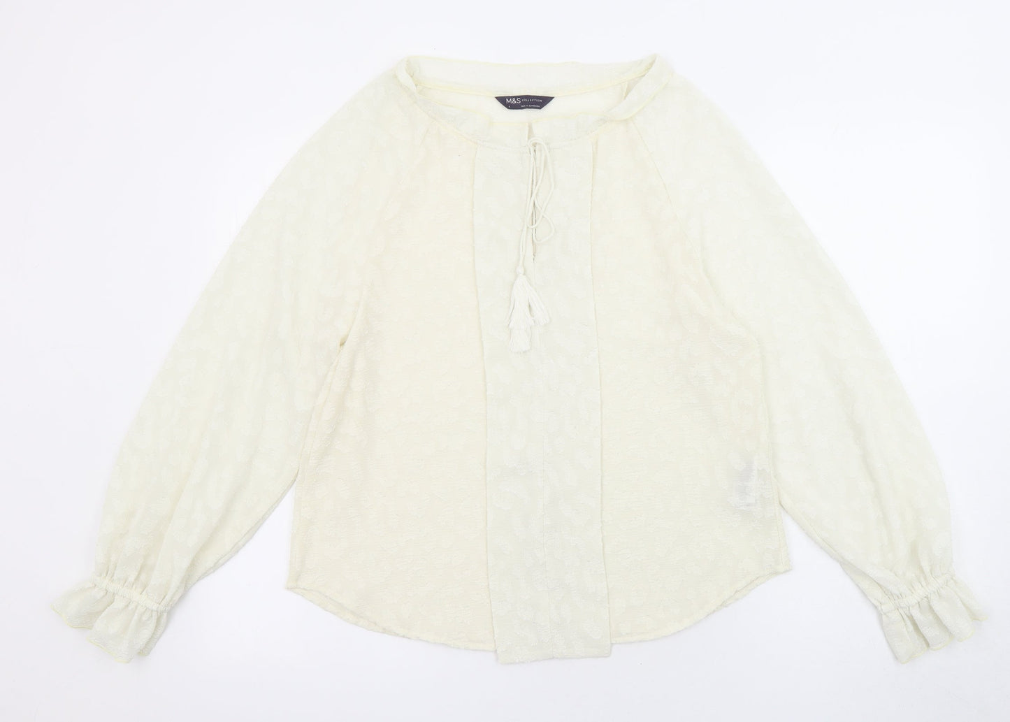 Marks and Spencer Womens Ivory Polyester Basic Blouse Size 6 Halter