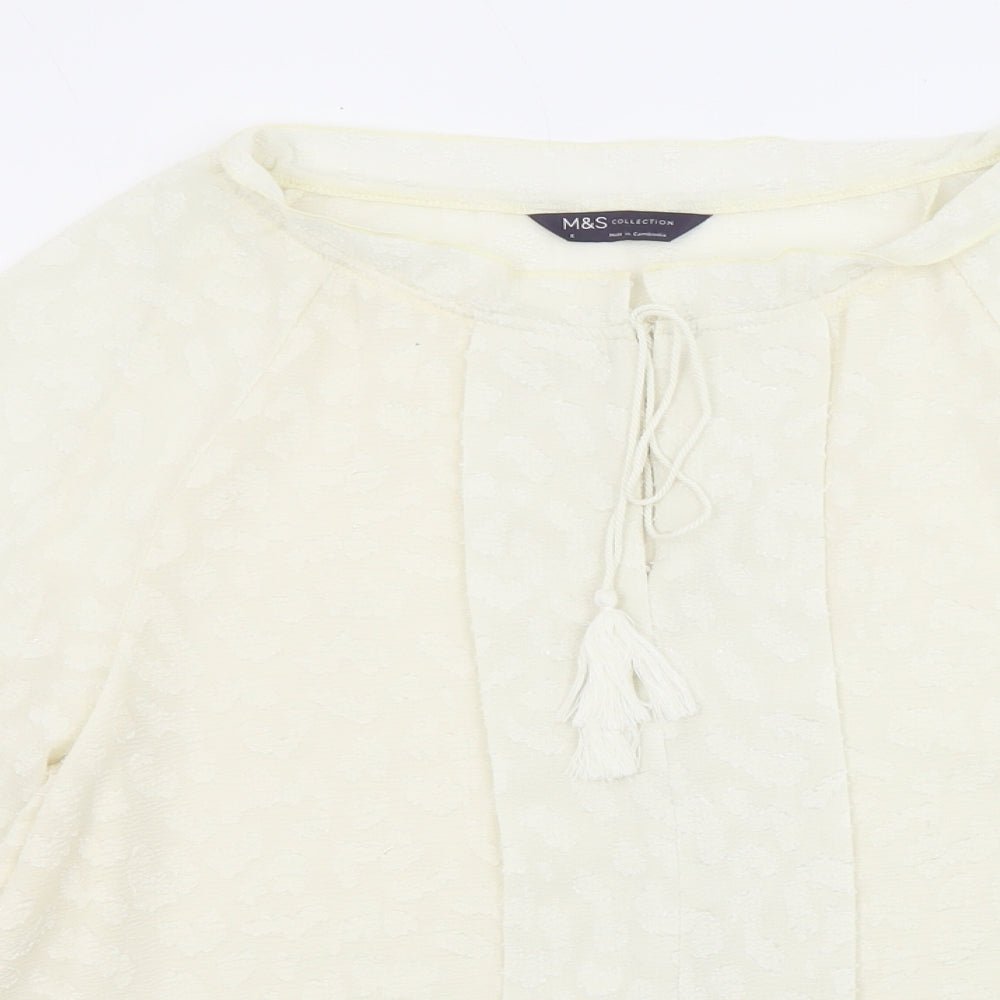 Marks and Spencer Womens Ivory Polyester Basic Blouse Size 6 Halter