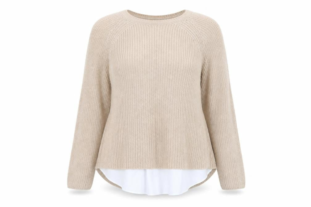 Marks & Spencer Womens Beige Round Neck Acrylic Pullover Jumper Size 8