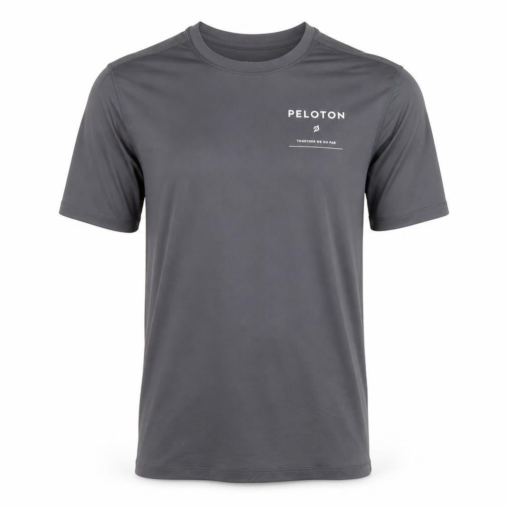 Peleton Mens Grey Nylon Jersey T-Shirt Size S Crew Neck Pullover