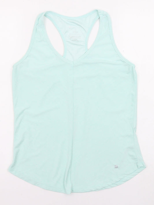 Bally Womens Blue Polyester Basic Tank Size M V-Neck Pullover