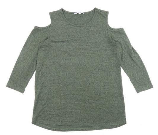 Christopher Fink Womens Green Crew Neck Acrylic Pullover Jumper Size M