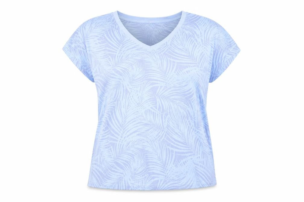 Midnight Womens Blue V-Neck Geometric Polyester Pullover Jumper Size M