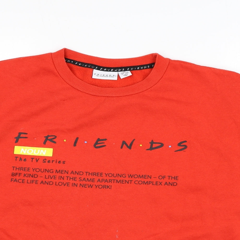 FRIENDS Womens Red Polyester Pullover Sweatshirt Size XS Pullover - Friends TV Series