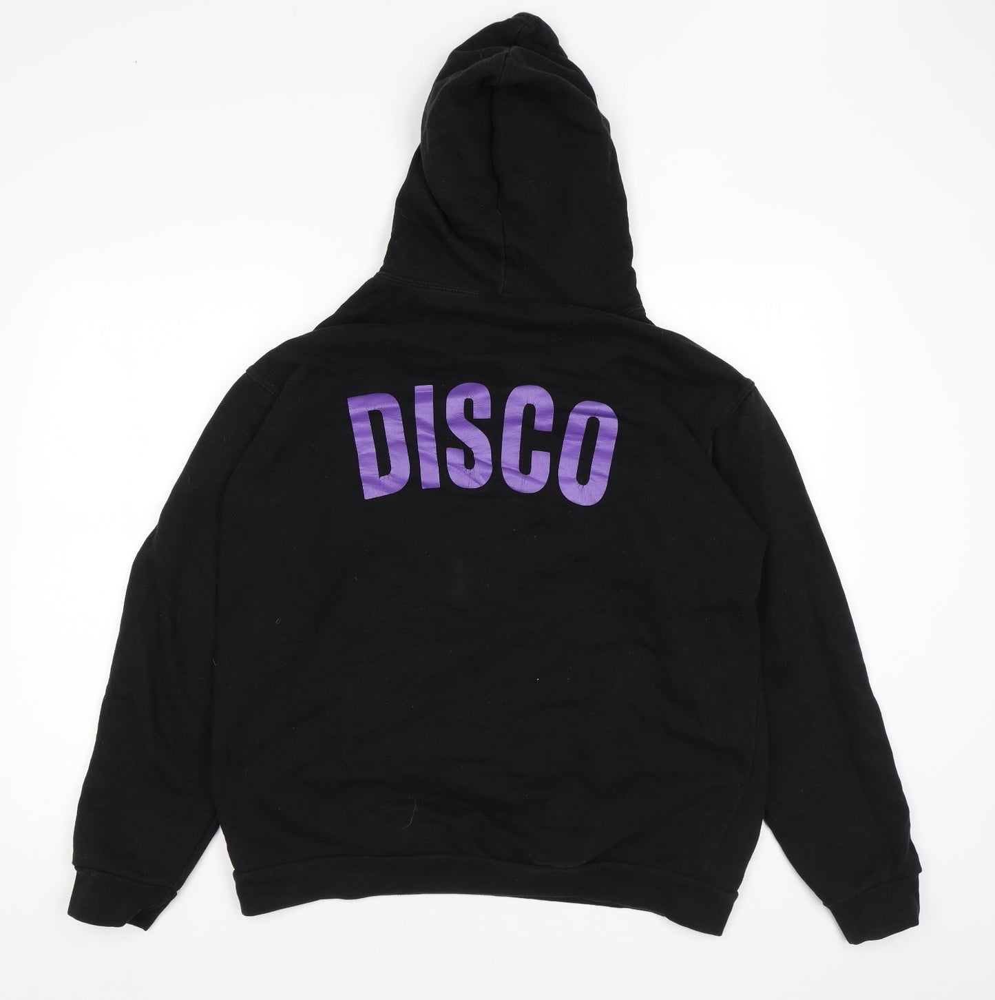 Stars & Stripes Mens Black Polyester Pullover Hoodie Size L - Disco