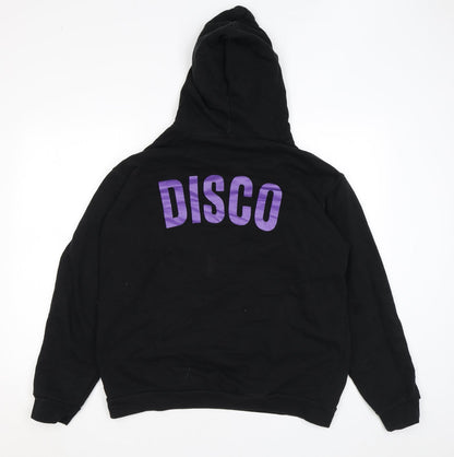 Stars & Stripes Mens Black Polyester Pullover Hoodie Size L - Disco