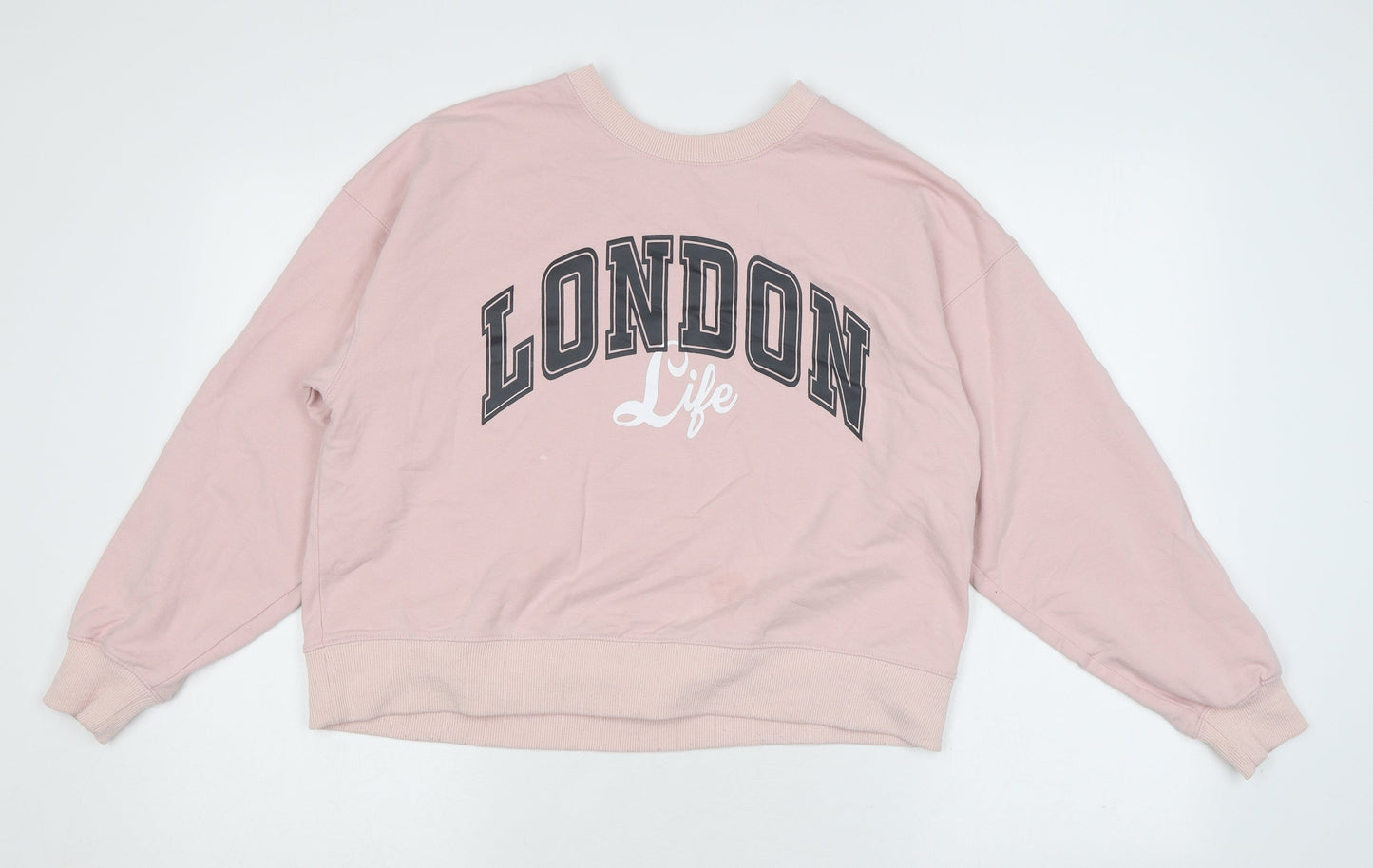 Apricot Womens Pink Cotton Pullover Sweatshirt Size 8 Pullover - London