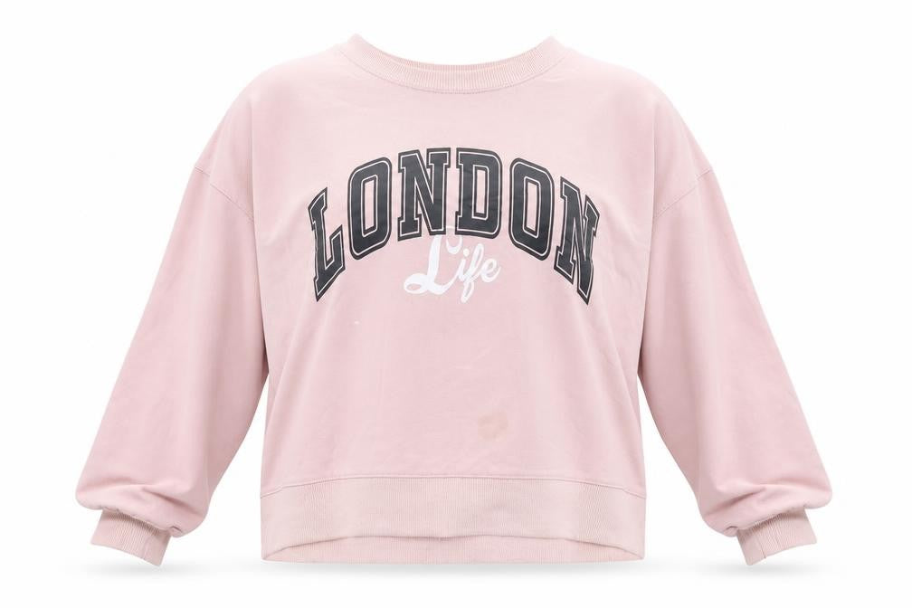 Apricot Womens Pink Cotton Pullover Sweatshirt Size 8 Pullover - London