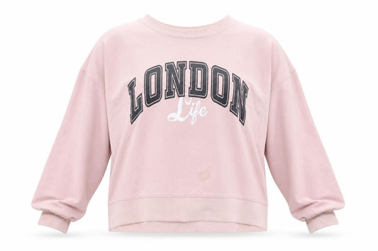 Apricot Womens Pink Cotton Pullover Sweatshirt Size 8 Pullover - London
