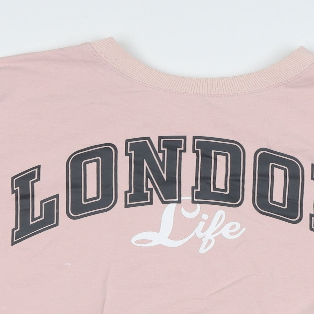 Apricot Womens Pink Cotton Pullover Sweatshirt Size 8 Pullover - London
