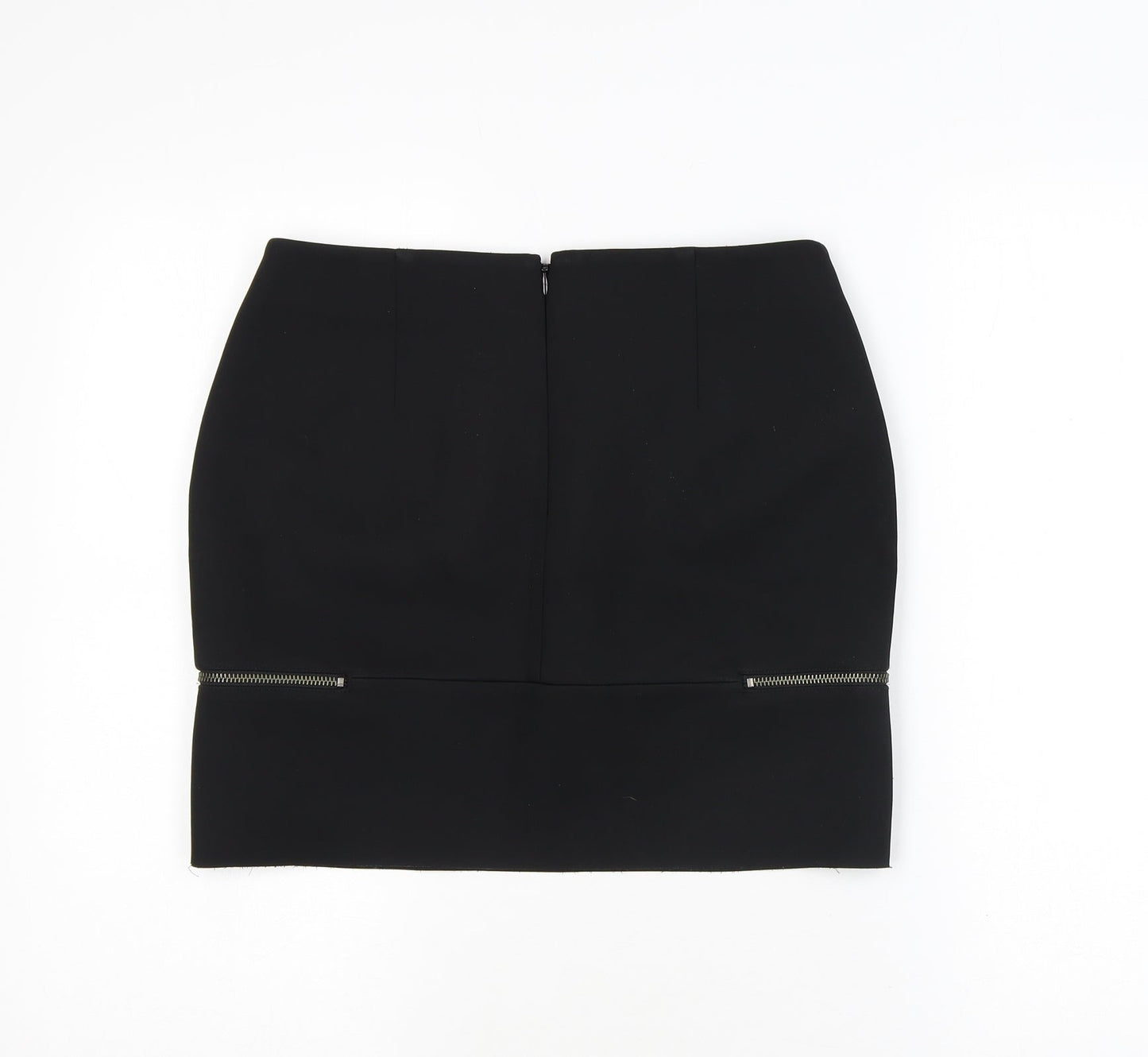 & Other Stories Womens Black Polyester A-Line Skirt Size 8 Zip