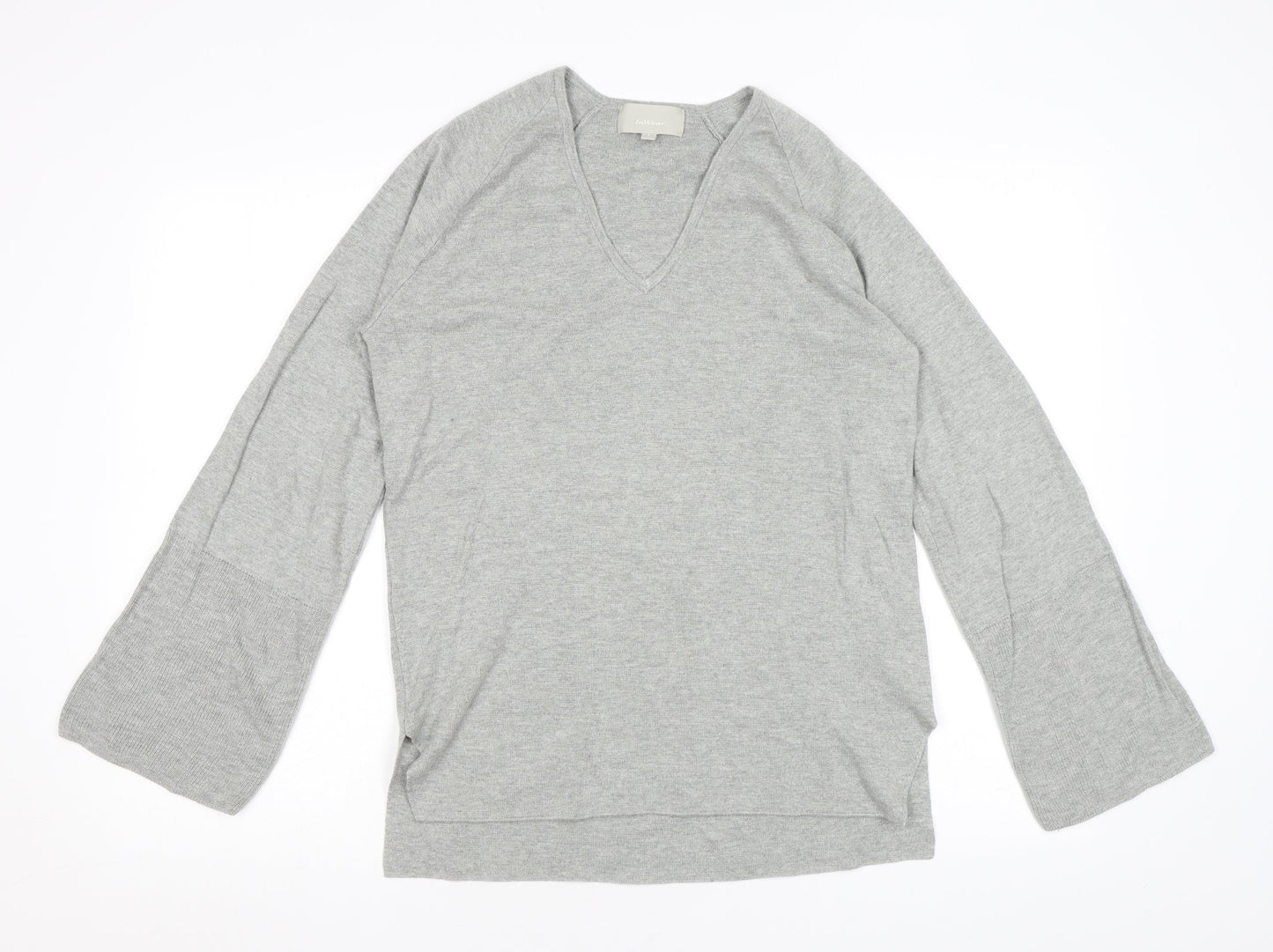 In Wear Womens Grey V-Neck Viscose Pullover Jumper Size S