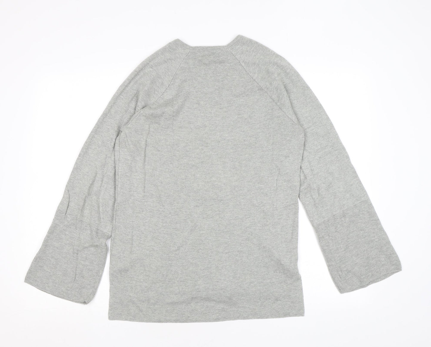 In Wear Womens Grey V-Neck Viscose Pullover Jumper Size S