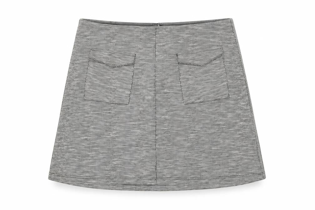 Miss Selfridge Womens Grey Polyester A-Line Skirt Size 14 Zip