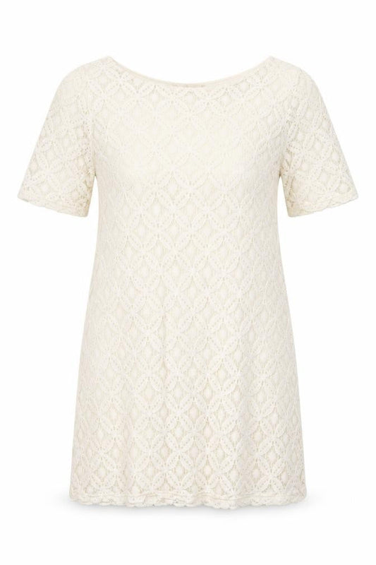 Next Womens Ivory Cotton Mini Size 10 Round Neck Pullover