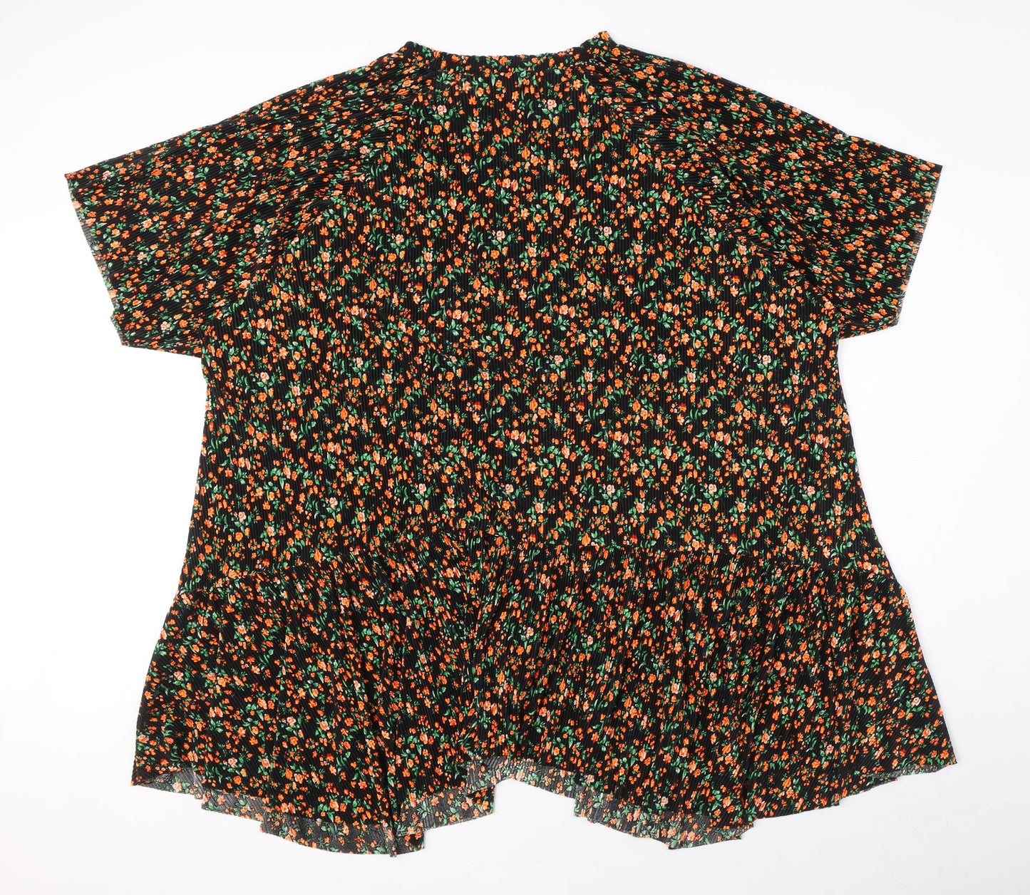 ASOS Womens Black Floral Polyester T-Shirt Dress Size 10 Round Neck Pullover - Textured