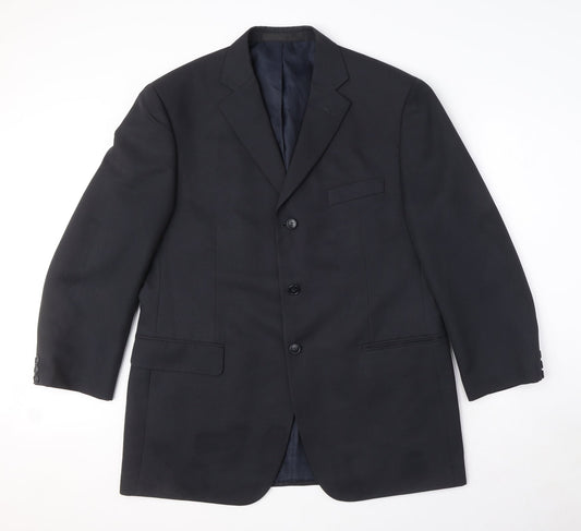 Marks and Spencer Mens Black Polyester Jacket Suit Jacket Size 42 Regular