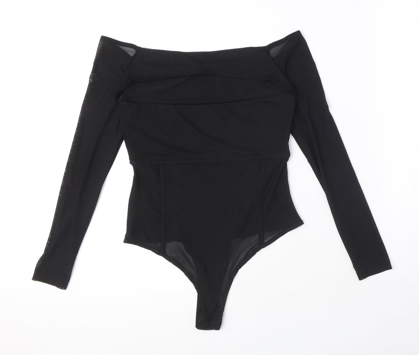 ASOS Womens Black Polyester Bodysuit One-Piece Size 10 Snap - Cut Out Detail
