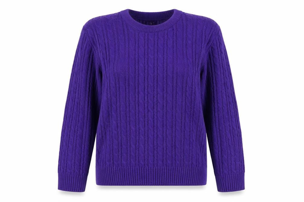Vida Vi Womens Purple Crew Neck Acrylic Pullover Jumper Size M - Size M-L