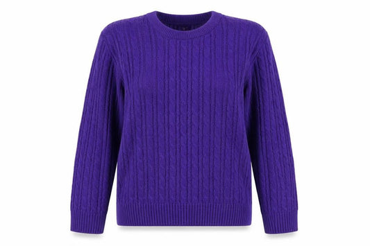 Vida Vi Womens Purple Crew Neck Acrylic Pullover Jumper Size M - Size M-L