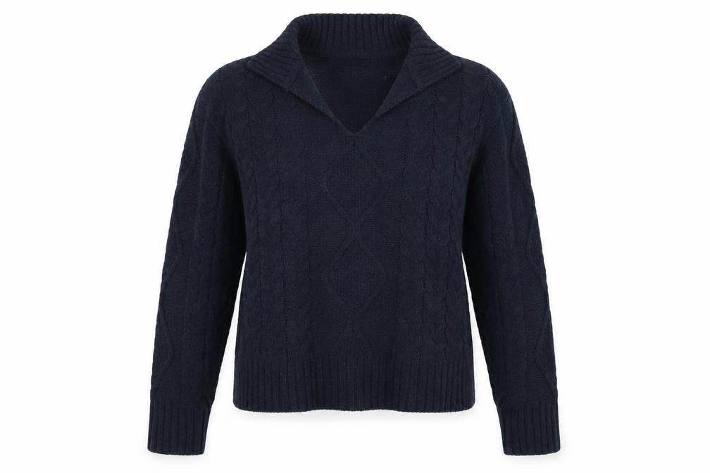 Natura Womens Blue Collared Polyester Pullover Jumper Size S