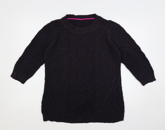 Marks and Spencer Womens Purple Round Neck Acrylic Pullover Jumper Size 14