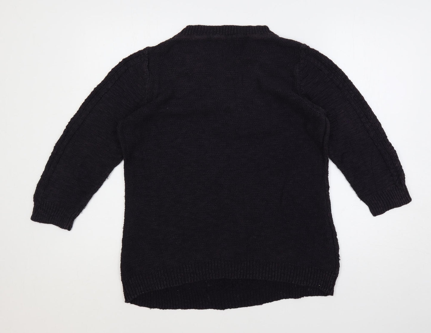 Marks and Spencer Womens Purple Round Neck Acrylic Pullover Jumper Size 14