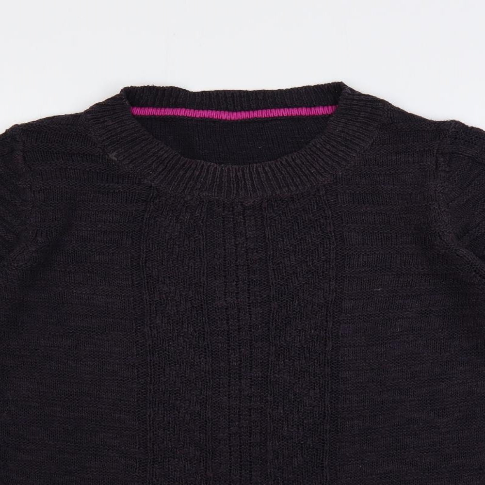Marks and Spencer Womens Purple Round Neck Acrylic Pullover Jumper Size 14